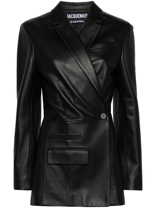 Black La Veste Tibau Leather Blazer