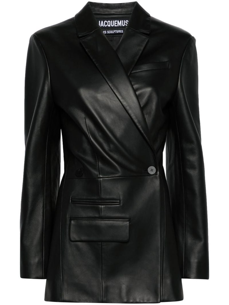 Black La Veste Tibau Leather Blazer