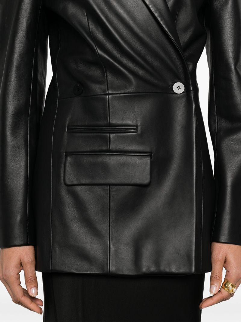 Black La Veste Tibau Leather Blazer