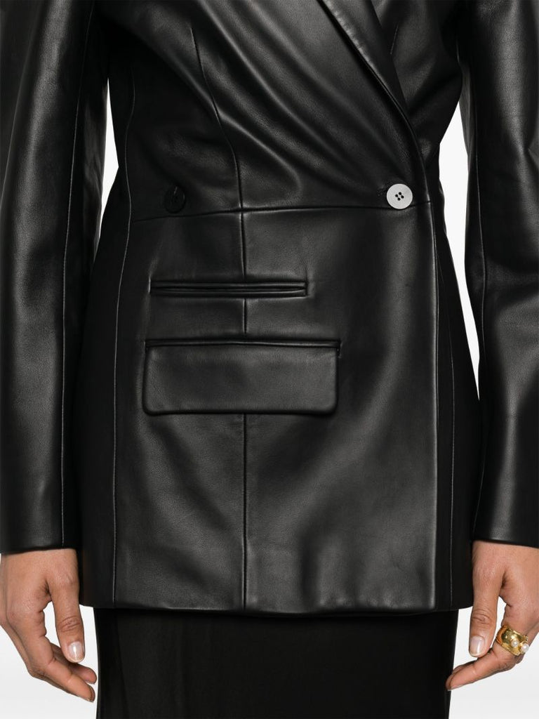 Black La Veste Tibau Leather Blazer