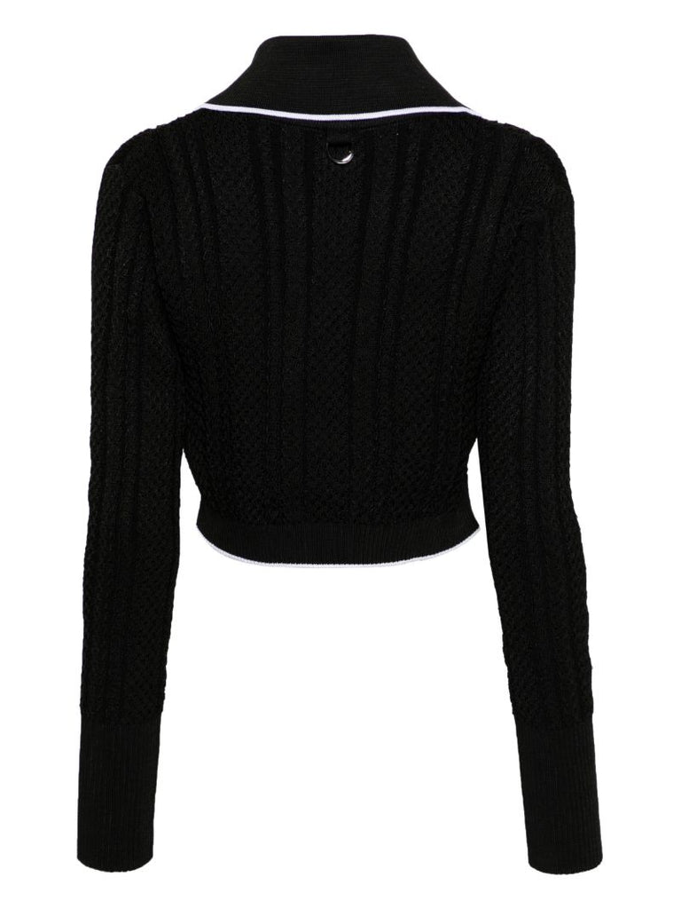 Black Le Cardigan Bella Cropped Cardigan