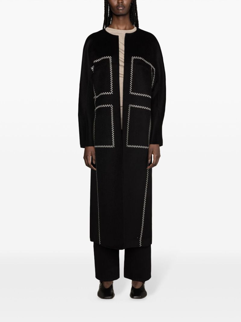 Black Noelle Felted Long Coat