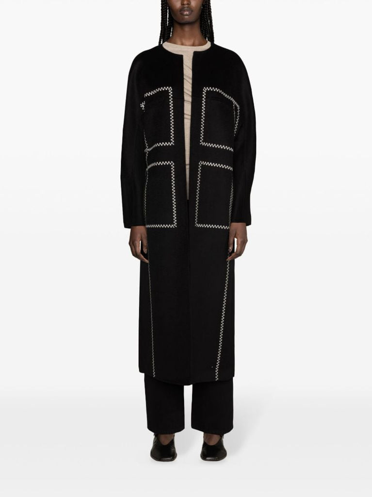 Black Noelle Felted Long Coat