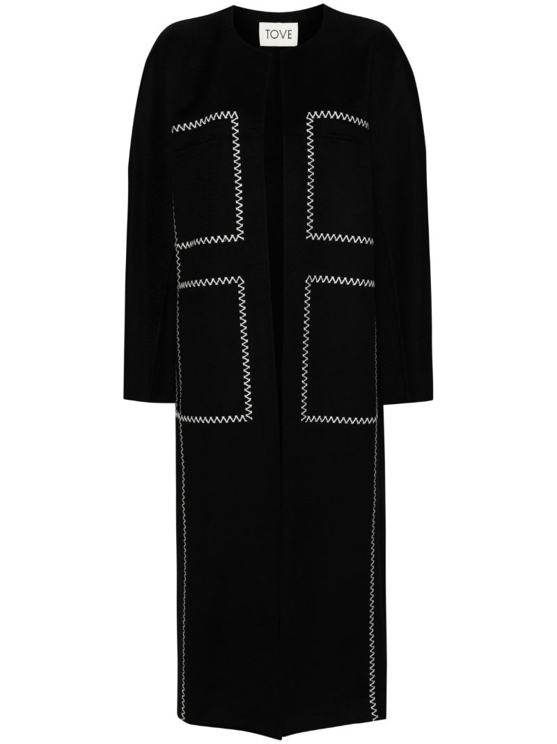 Black Noelle Felted Long Coat