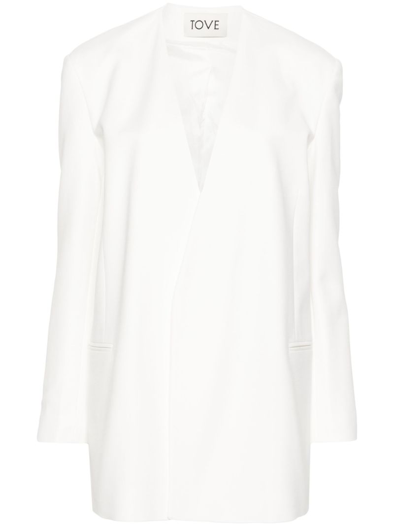 Neutral Saunders Open-front Blazer