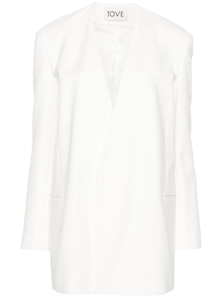 Neutral Saunders Open-front Blazer
