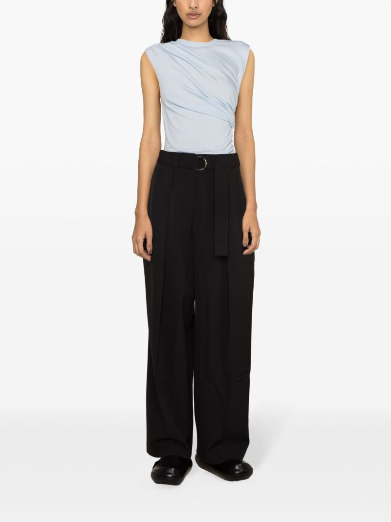 Blue Vita Draped Merino Top