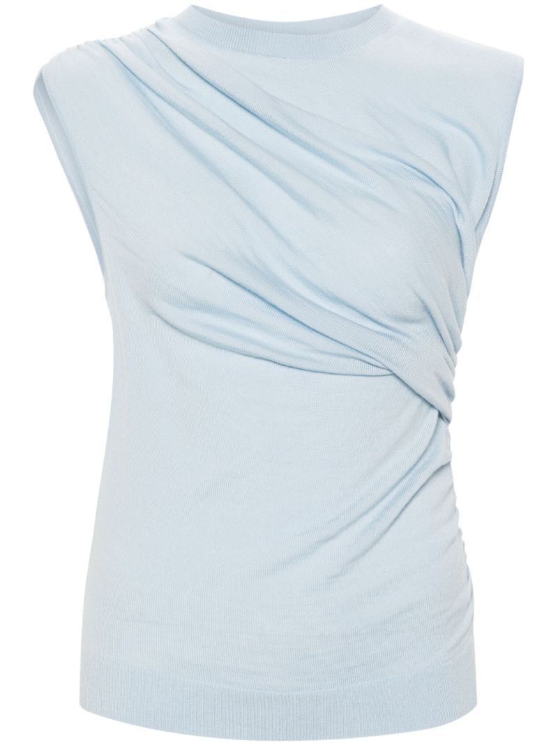Blue Vita Draped Merino Top
