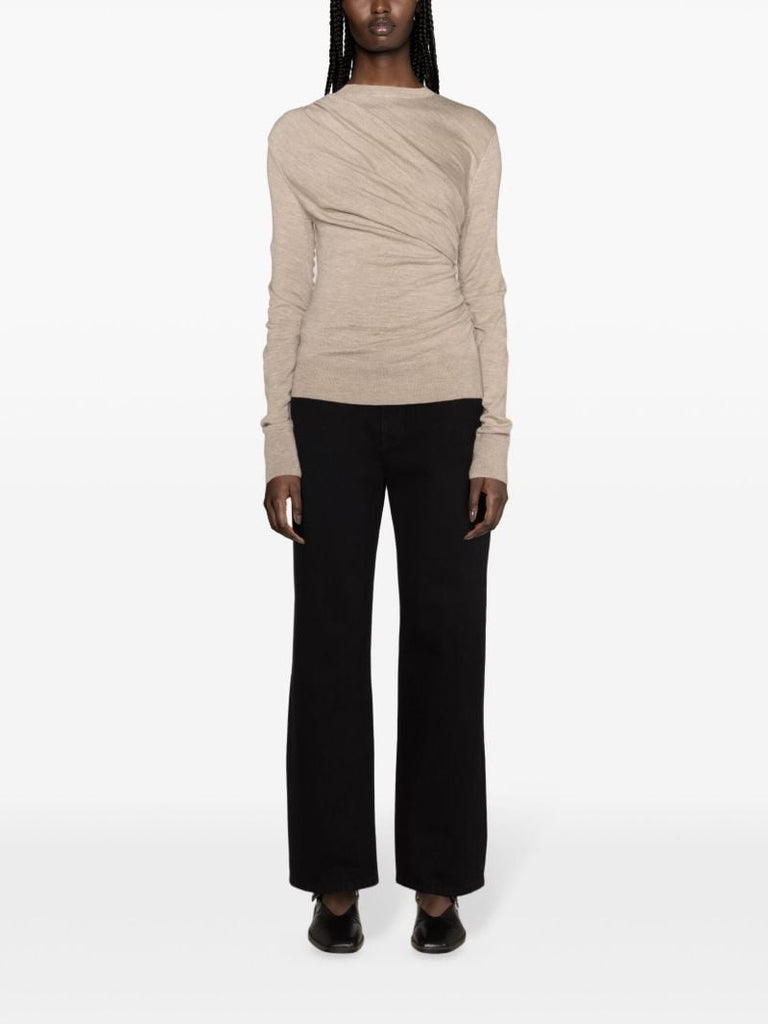 Brown Eleornore Draped Sweater