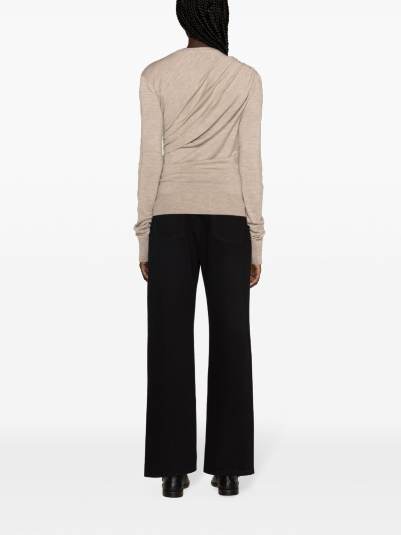 Brown Eleornore Draped Sweater
