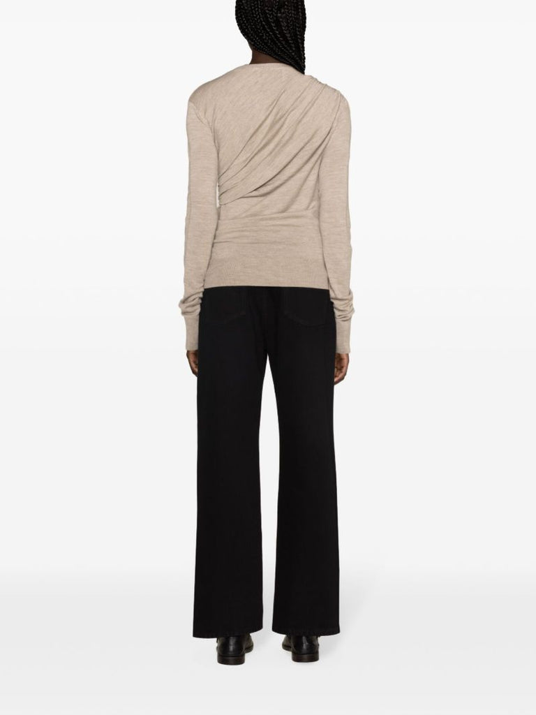 Brown Eleornore Draped Sweater