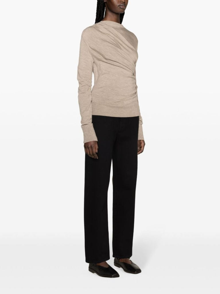 Brown Eleornore Draped Sweater