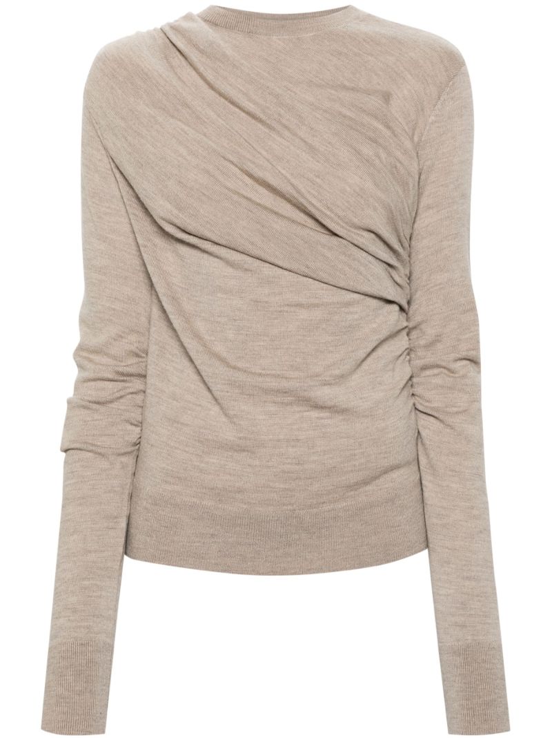 Brown Eleornore Draped Sweater