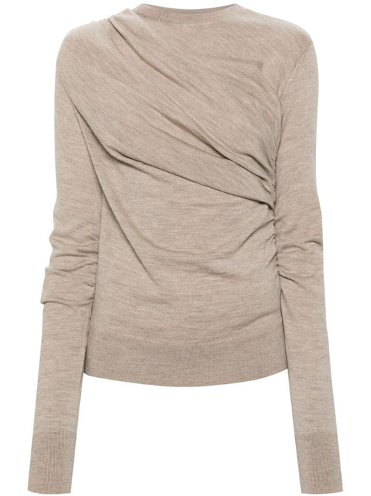 Brown Eleornore Draped Sweater