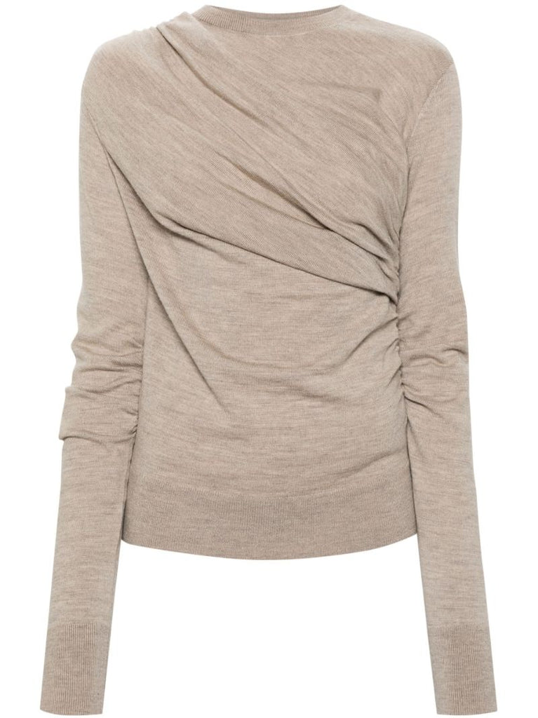 Brown Eleornore Draped Sweater