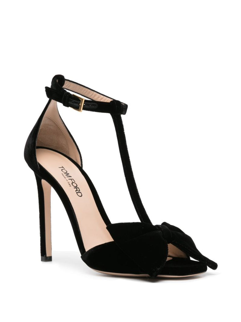 Black Brigitte 105 Velvet Sandals