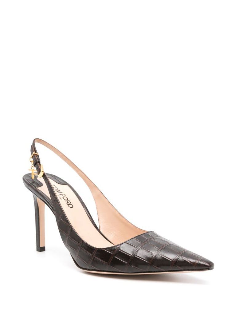 Brown Angelina 85 Leather Pumps