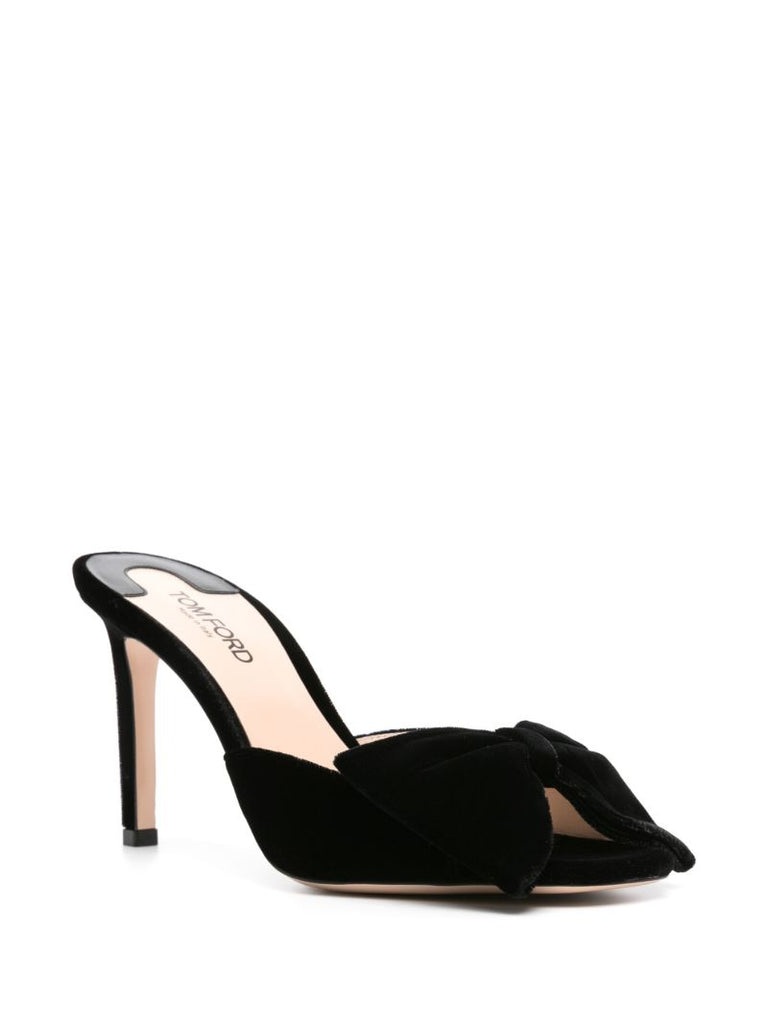 Black Brigitte 85 Velvet Mules