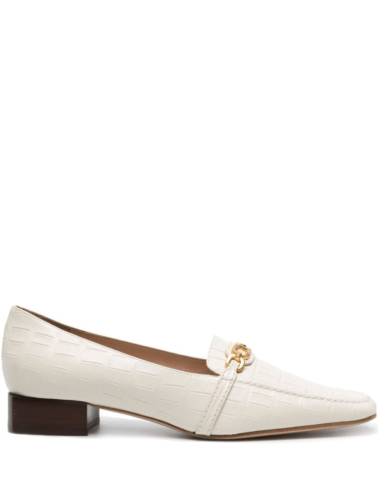 Neutral Whitney Crocodile-effect Loafers