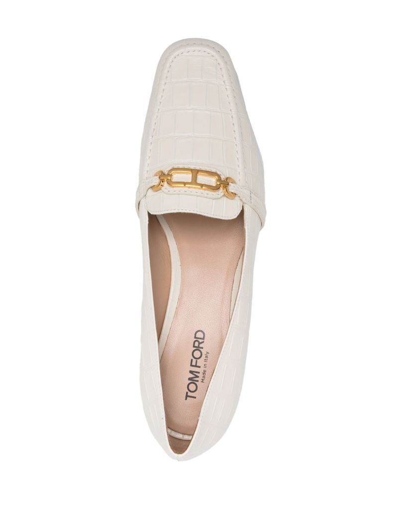 Neutral Whitney Crocodile-effect Loafers