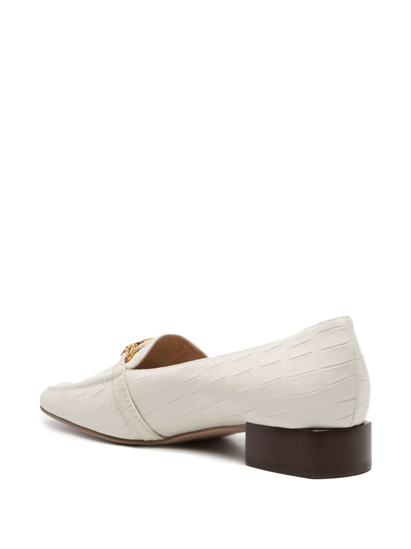 Neutral Whitney Crocodile-effect Loafers