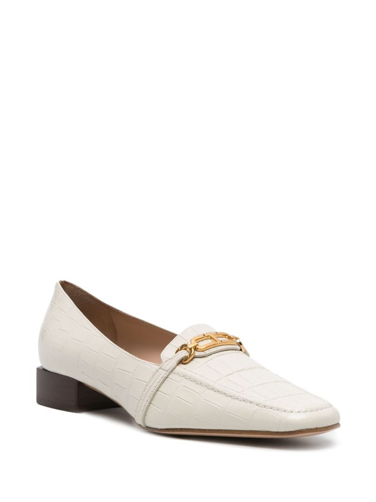 Neutral Whitney Crocodile-effect Loafers