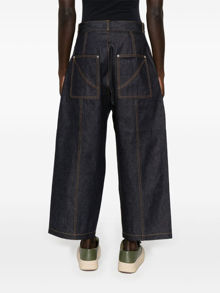 Blue High-rise Wide-leg Jeans