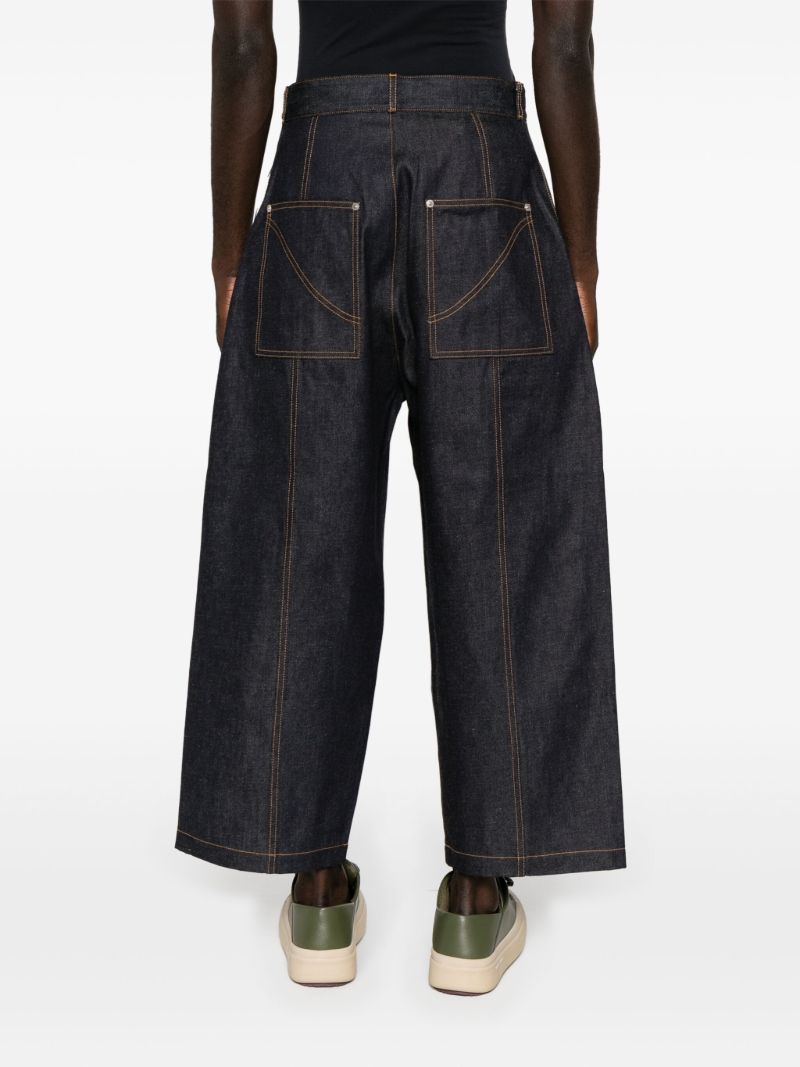 Blue High-rise Wide-leg Jeans