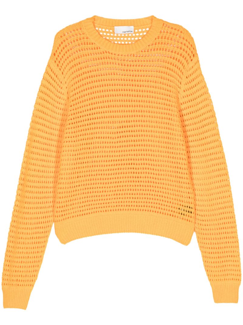 Orange Summer Hatchi Open-knit Jumper