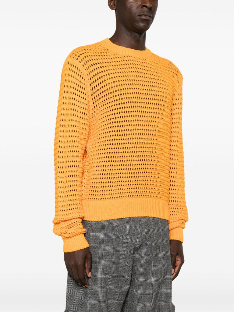 Orange Summer Hatchi Open-knit Jumper