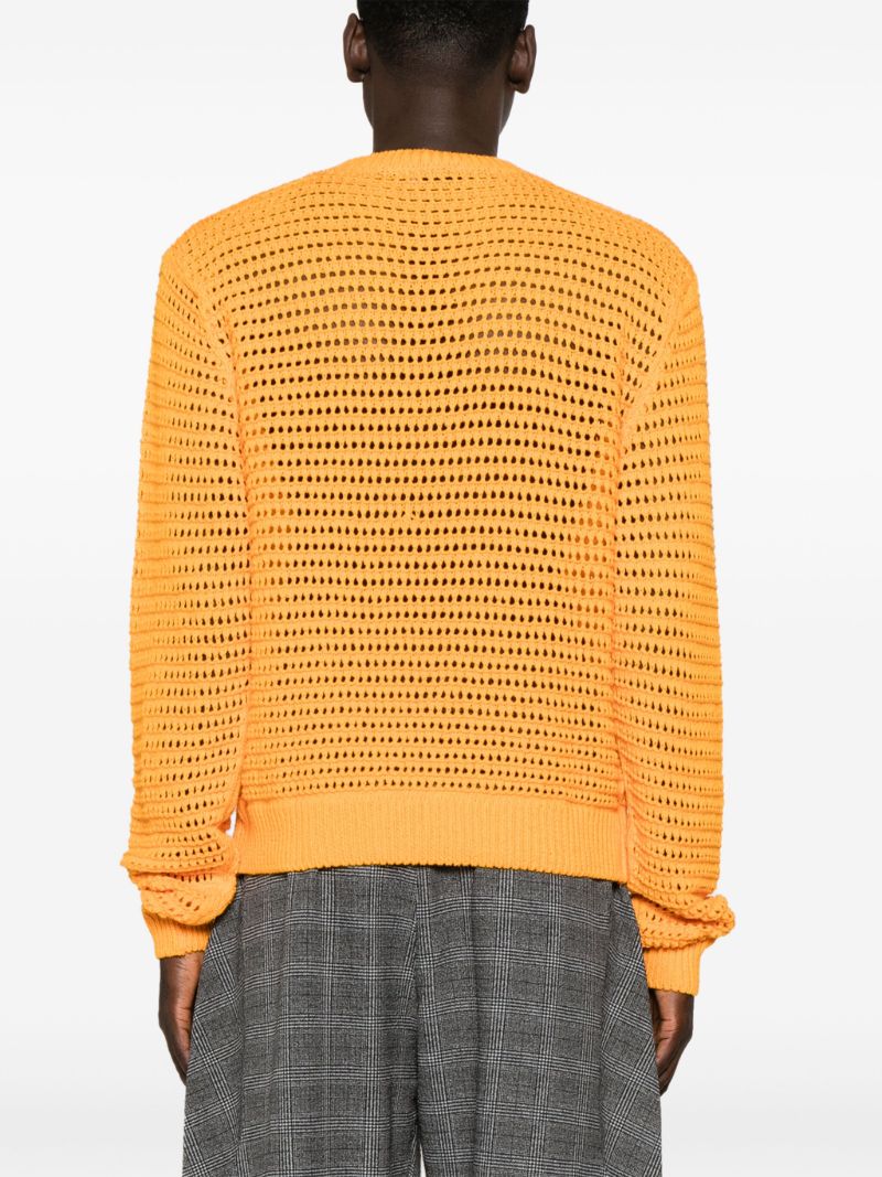Orange Summer Hatchi Open-knit Jumper