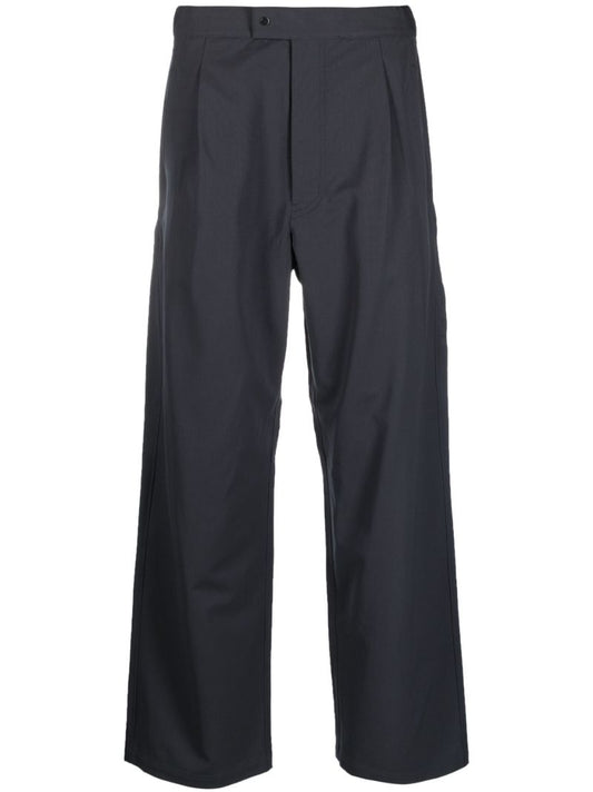 Grey Windshell Wool Trousers