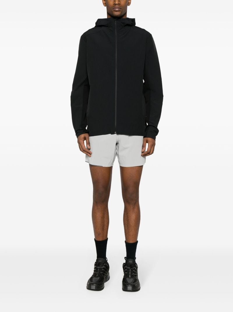 Black Warp Packable Hooded Jacket