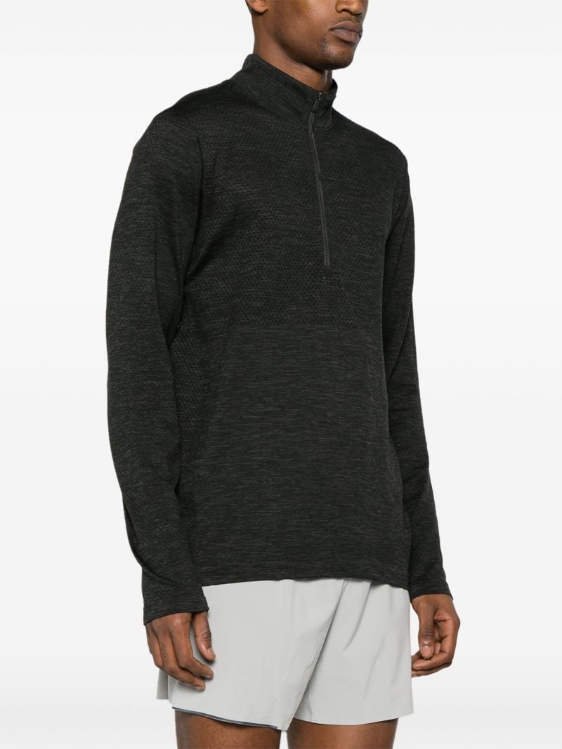Grey Metal Vent Tech Half-zip Long Sleeve T-shirt