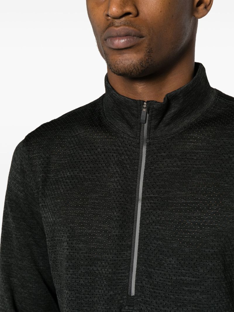Grey Metal Vent Tech Half-zip Long Sleeve T-shirt