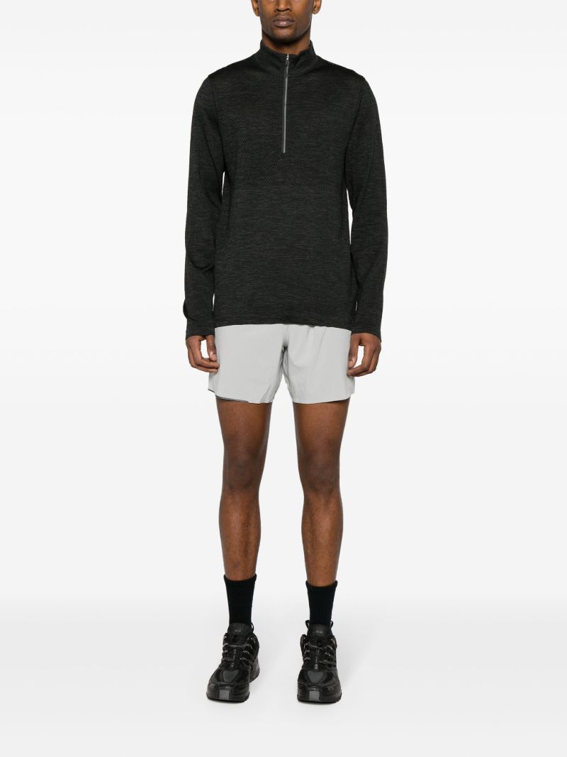 Grey Metal Vent Tech Half-zip Long Sleeve T-shirt