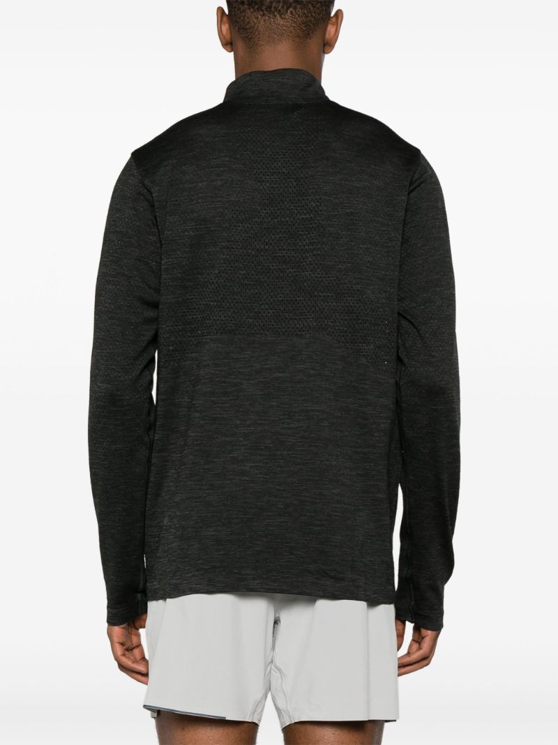 Grey Metal Vent Tech Half-zip Long Sleeve T-shirt