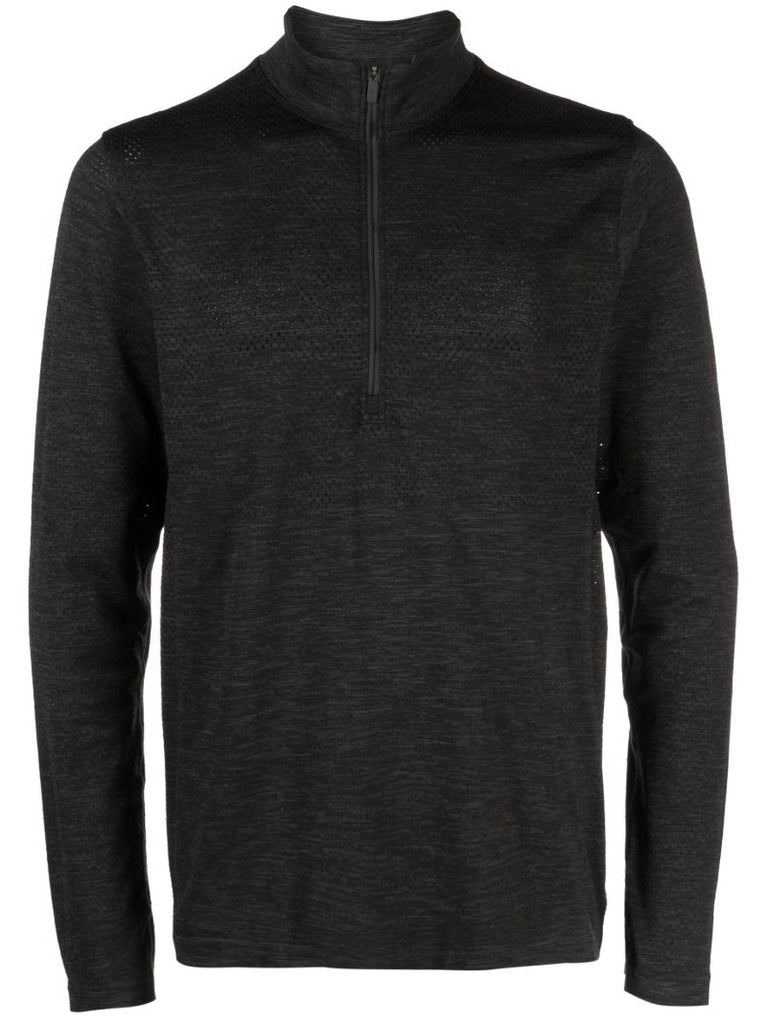 Grey Metal Vent Tech Half-zip Long Sleeve T-shirt