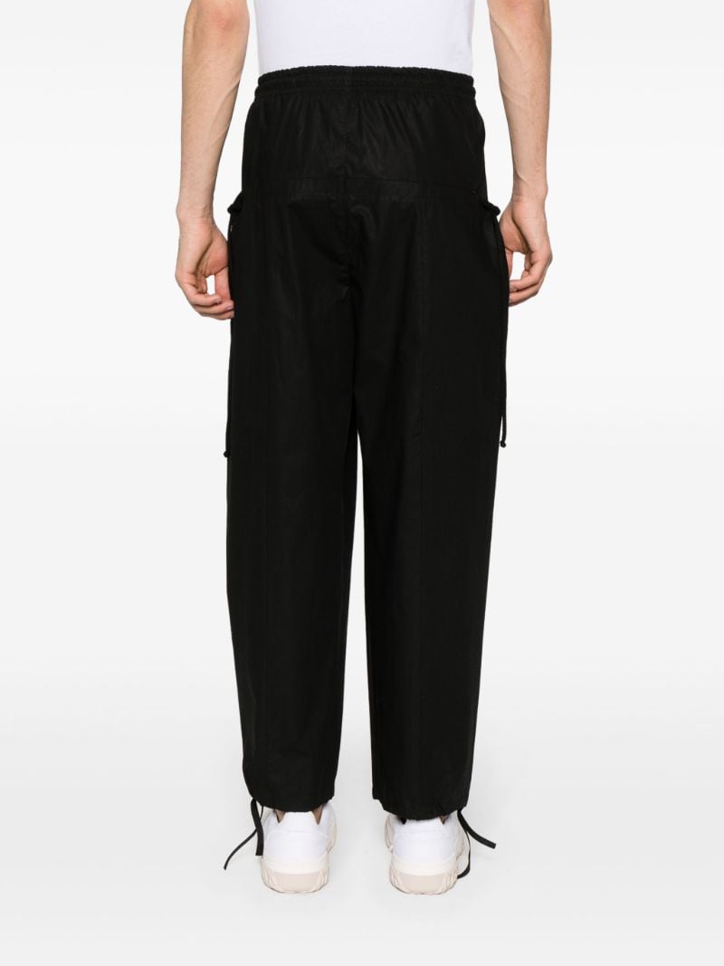Black Drawstring-waist Cargo Pants