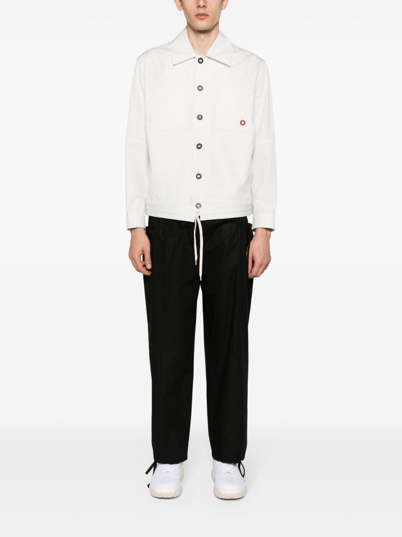 Black Drawstring-waist Cargo Pants