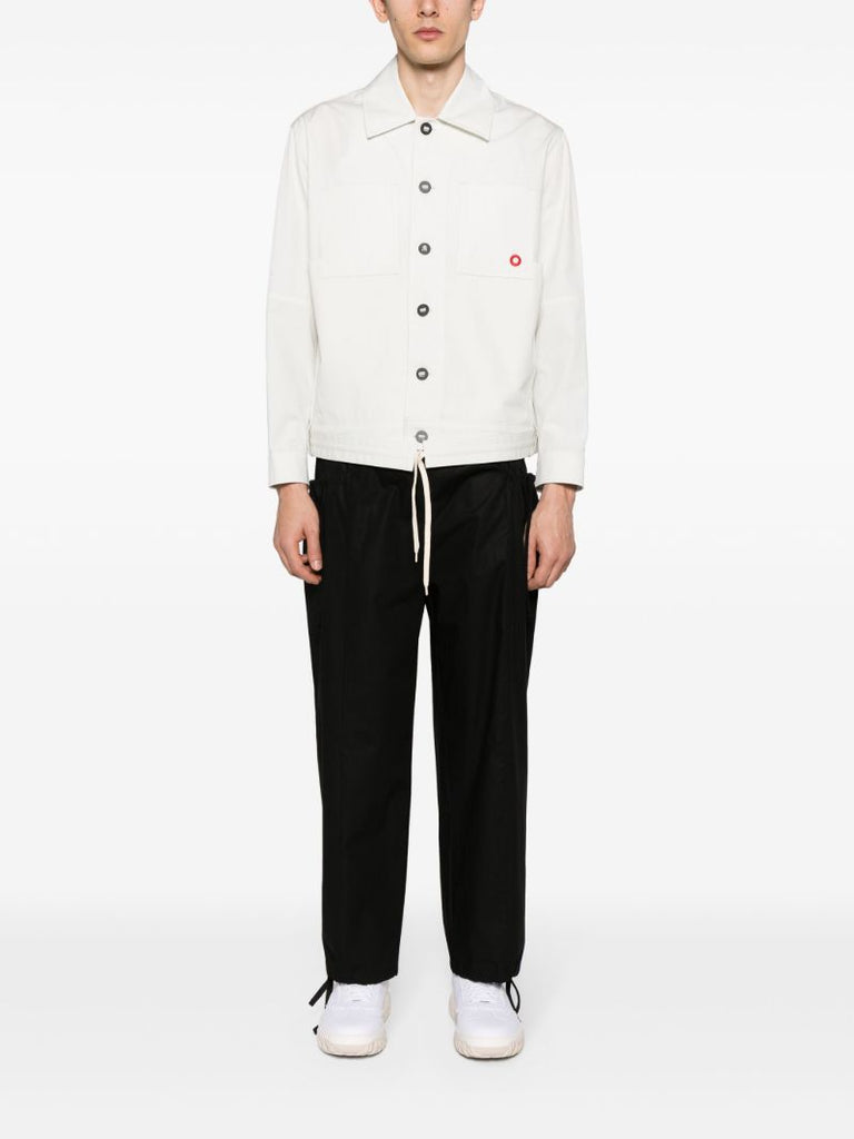 Black Drawstring-waist Cargo Pants