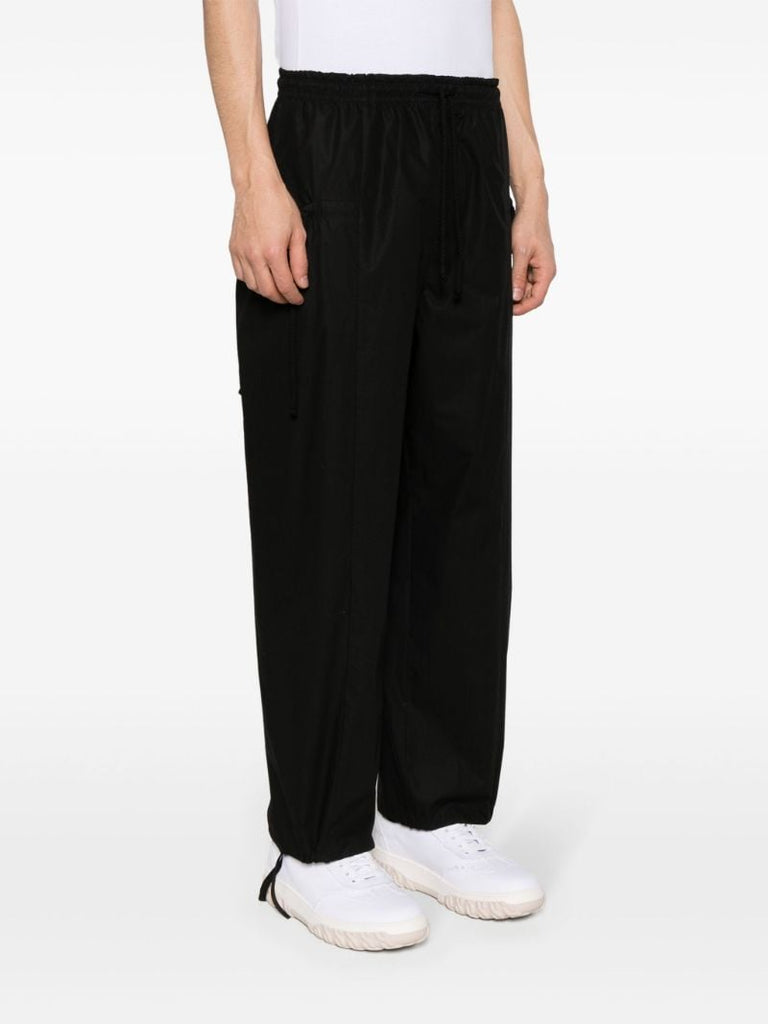 Black Drawstring-waist Cargo Pants