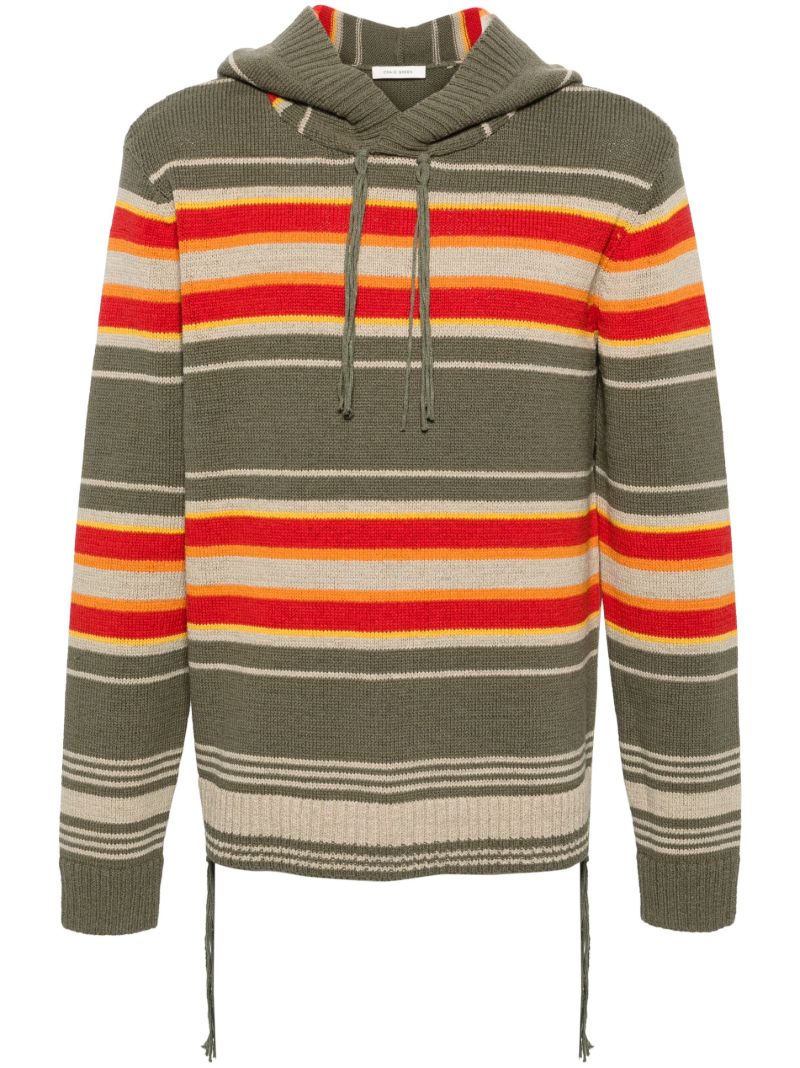 Green Hooded Striped Jumper