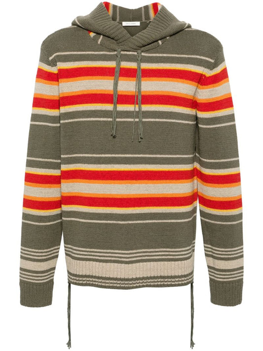Green Hooded Striped Jumper