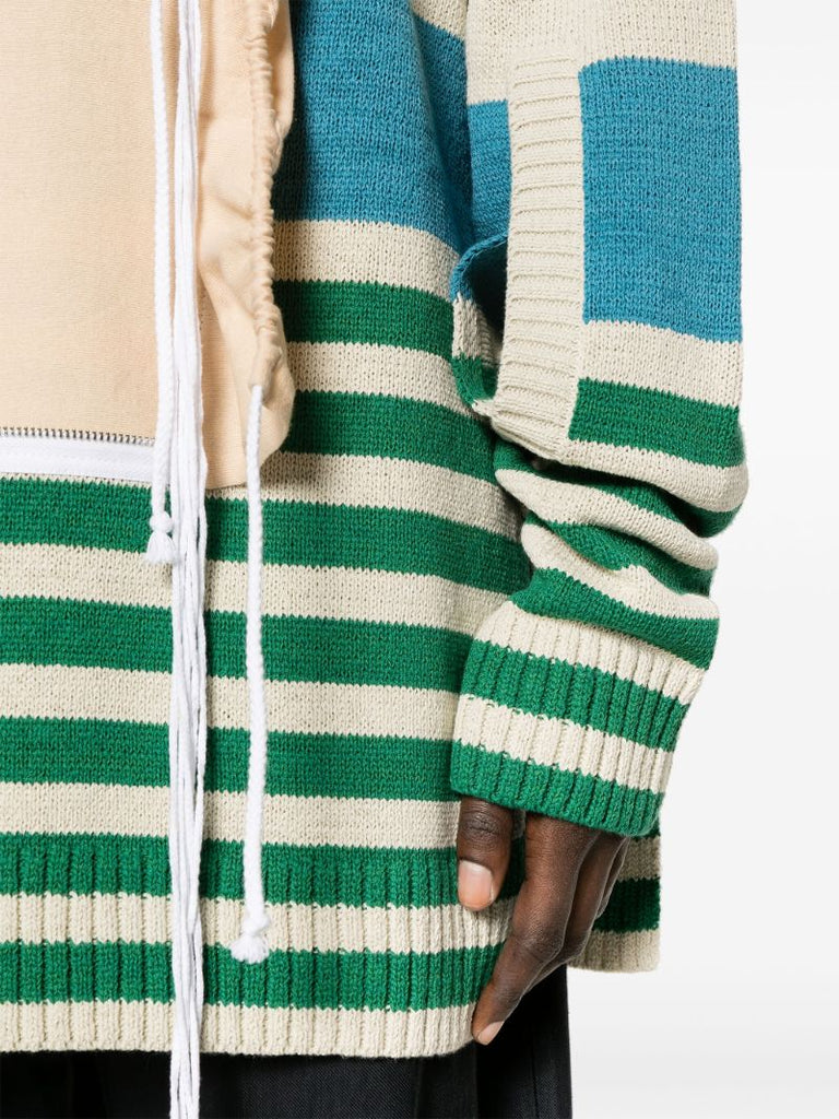 Blue Zip-up Striped Jumper
