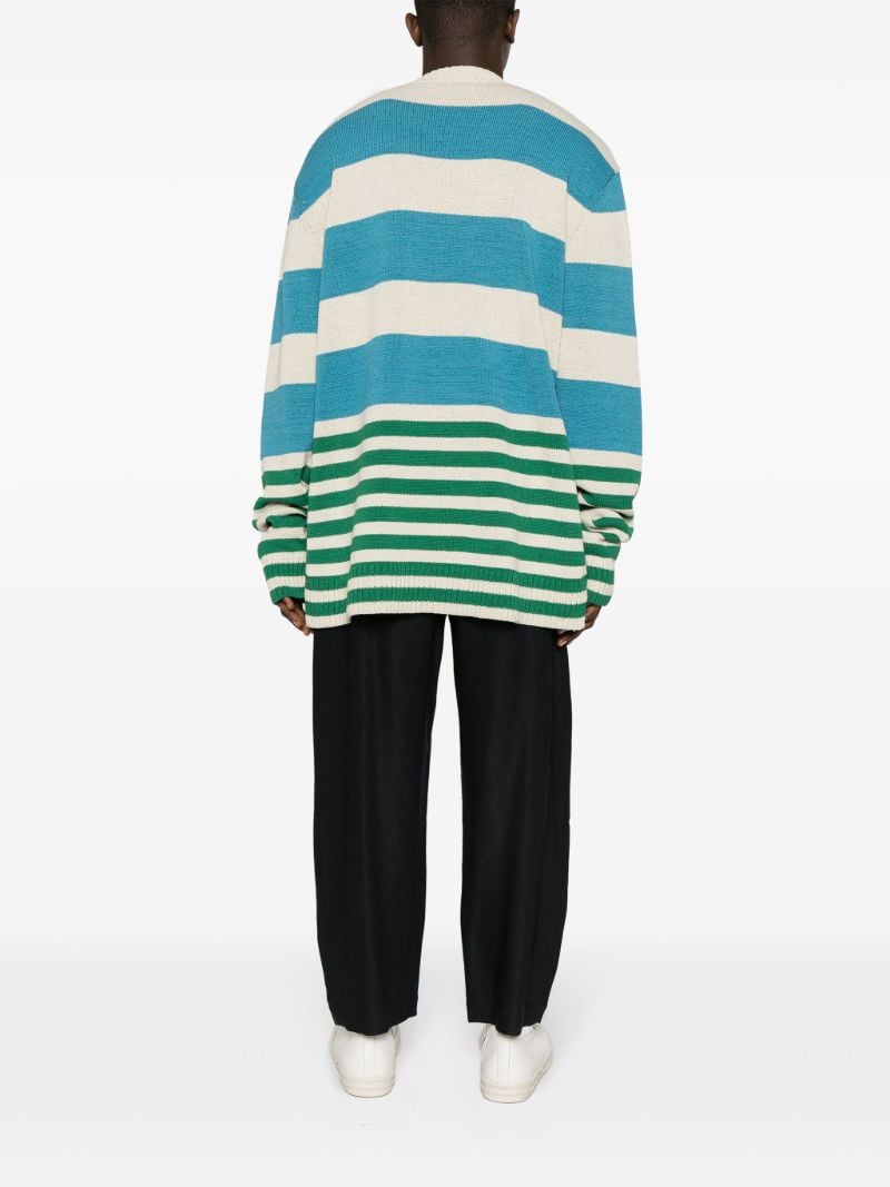 Blue Zip-up Striped Jumper
