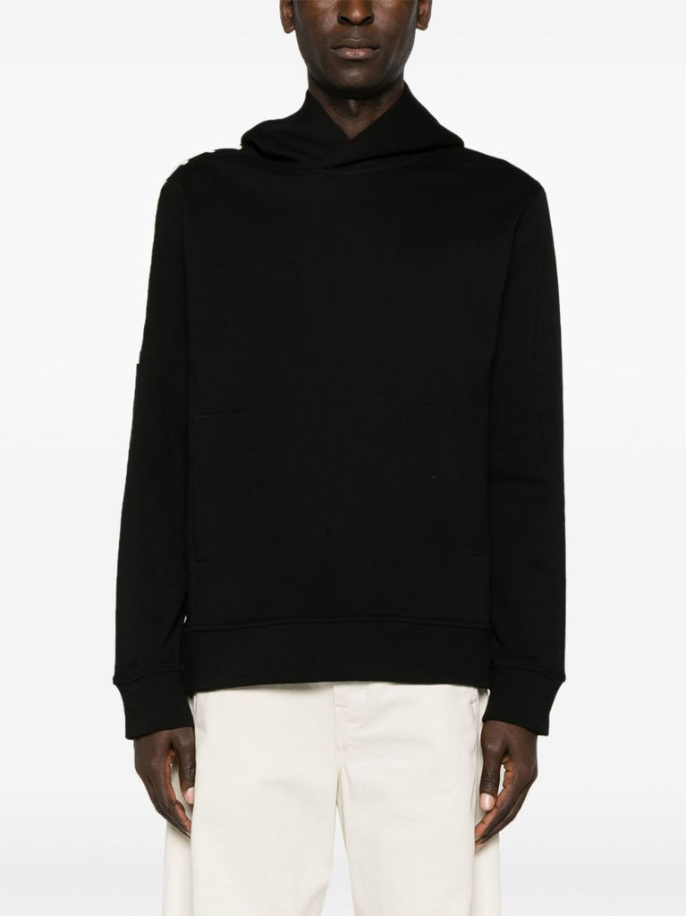 Black Laced Organic Cotton Hoodie