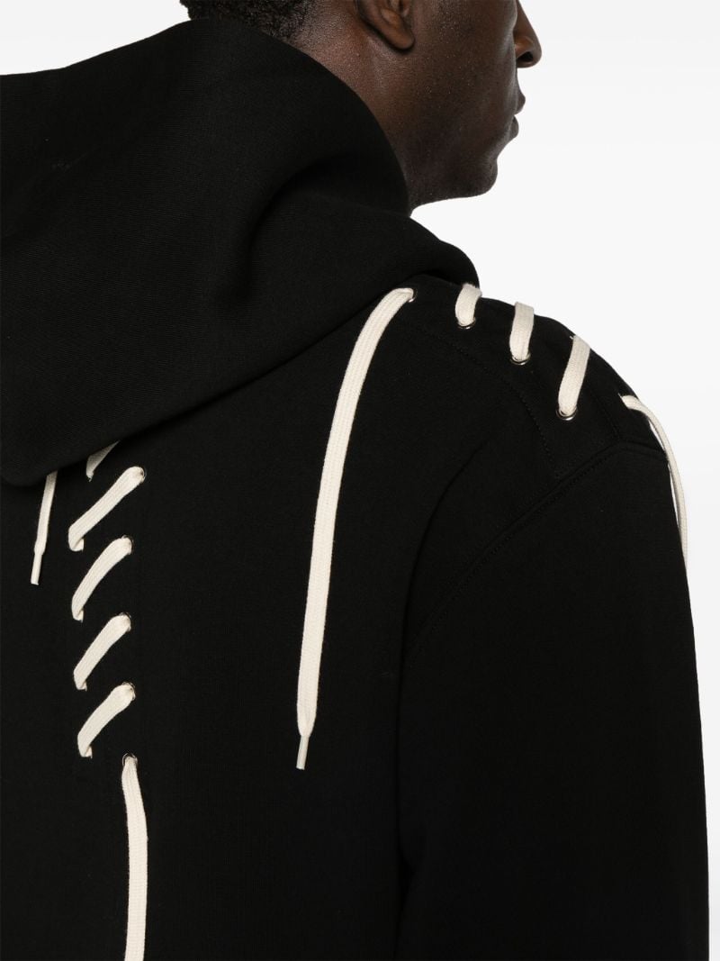 Black Laced Organic Cotton Hoodie