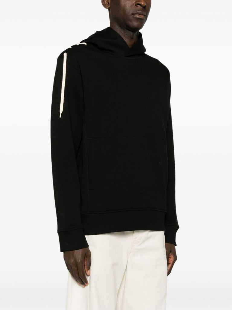 Black Laced Organic Cotton Hoodie