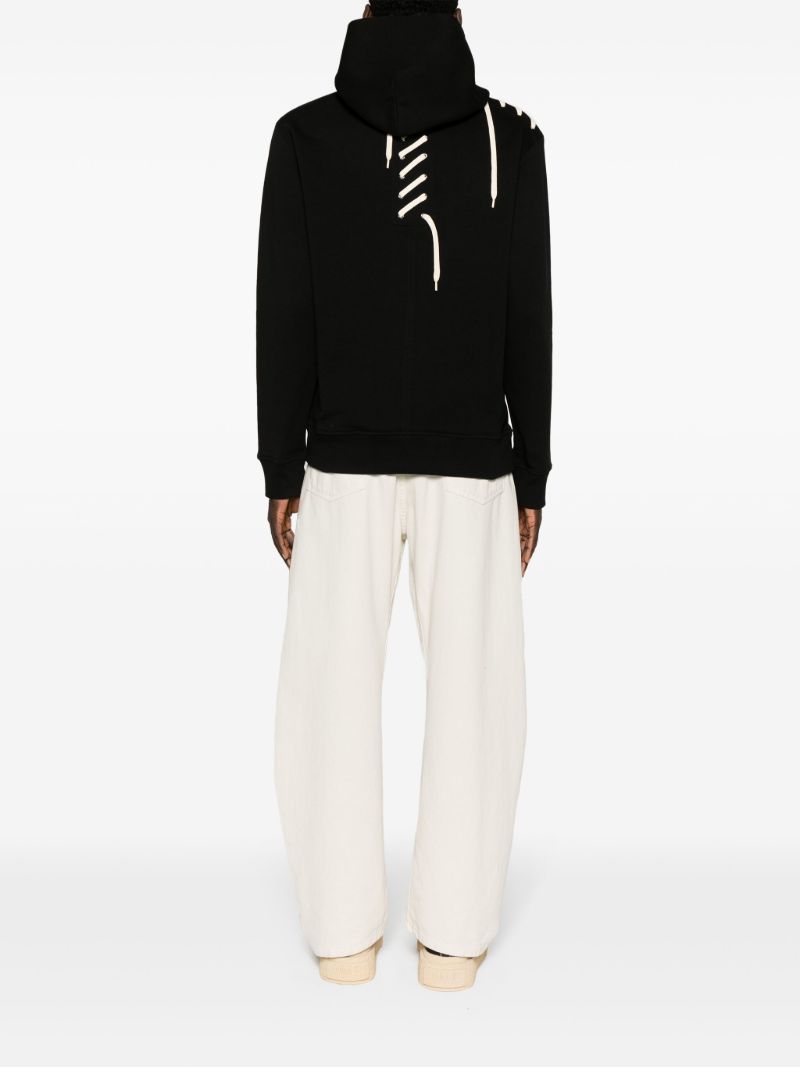 Black Laced Organic Cotton Hoodie